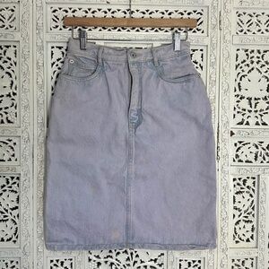 Vintage 80's Bonjour‎ Acid Wash Retro Denim Pencil Skirt Sz XS